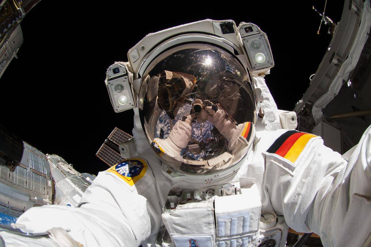 宇航服,宇航员,德语,亚历山大,太空,宇宙,太空,轨道,轨道站,旗帜,头盔