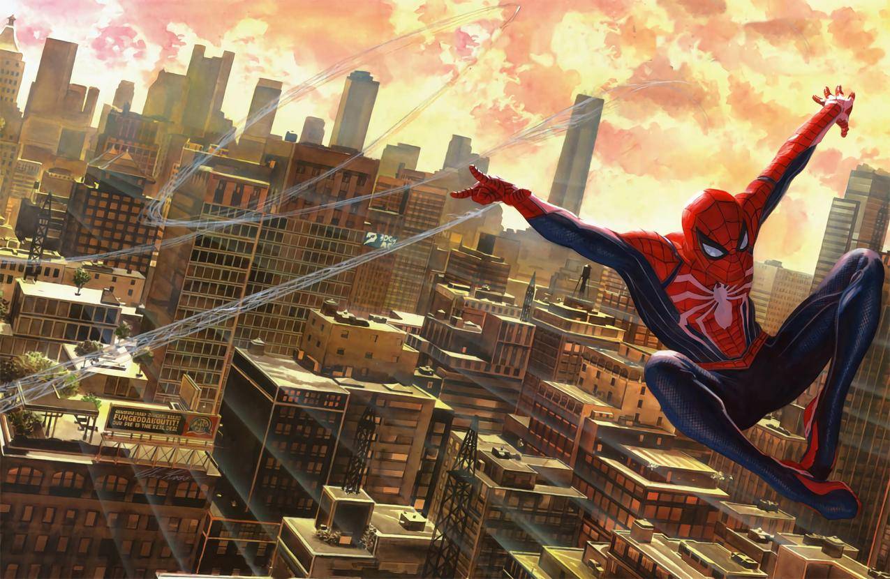 Spider,Man,MaviC漫画,艺术品,纽约城,城市景观,Spider,Man2018