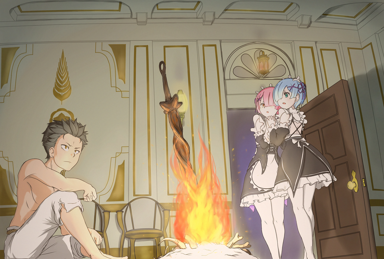 whiteskin,动画,animegirls,拉姆重：零,RAM回复：零以下,REM重：零,DarkSouls,交叉,同人画中,Re：ZeroKaraHajimeruIsekaiSeikatsu,maidoutfit,女佣,NatsukiSubaru