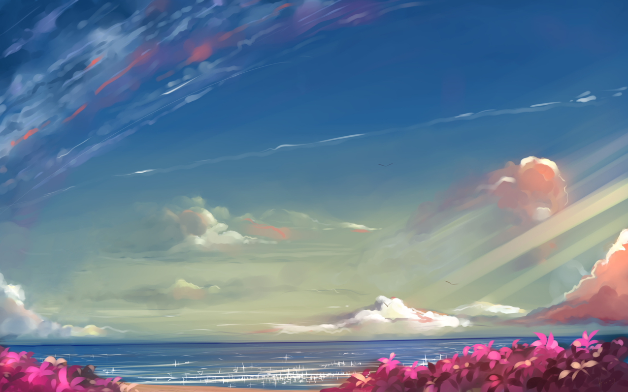 动画,风景,天空