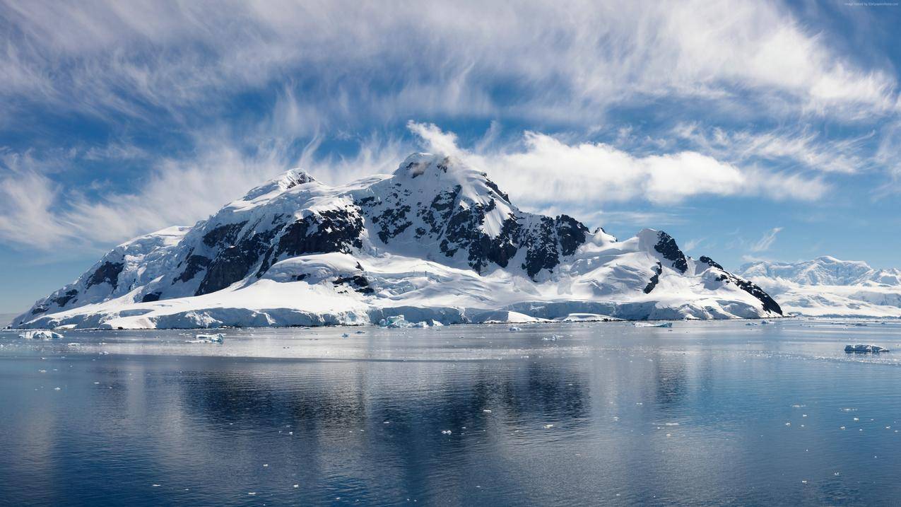 海,雪,景,岛