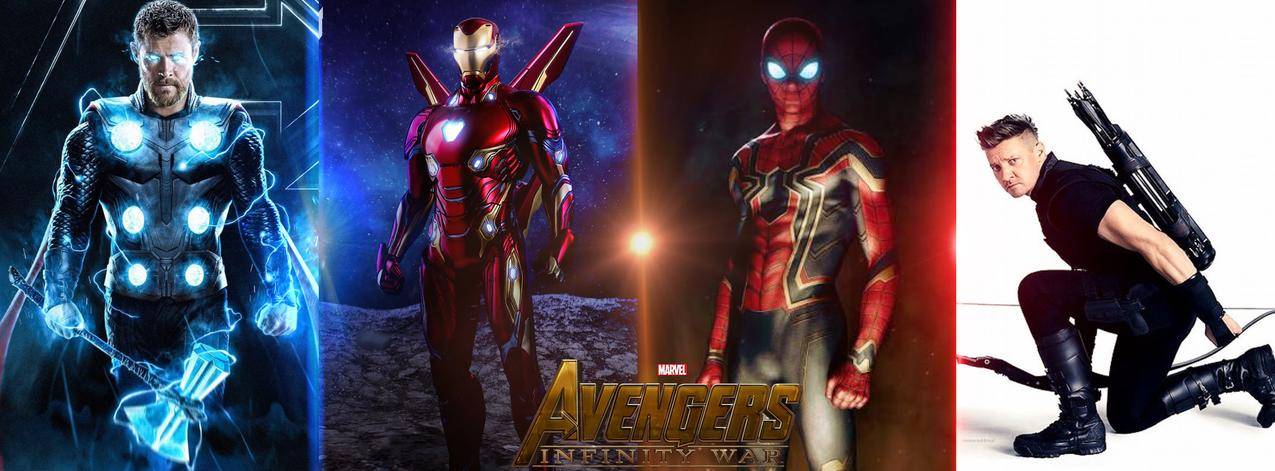 鹰眼,复仇者,铁人,雷神,Spider,Man,拼贴,复仇者,MarvelCinematicUniverse