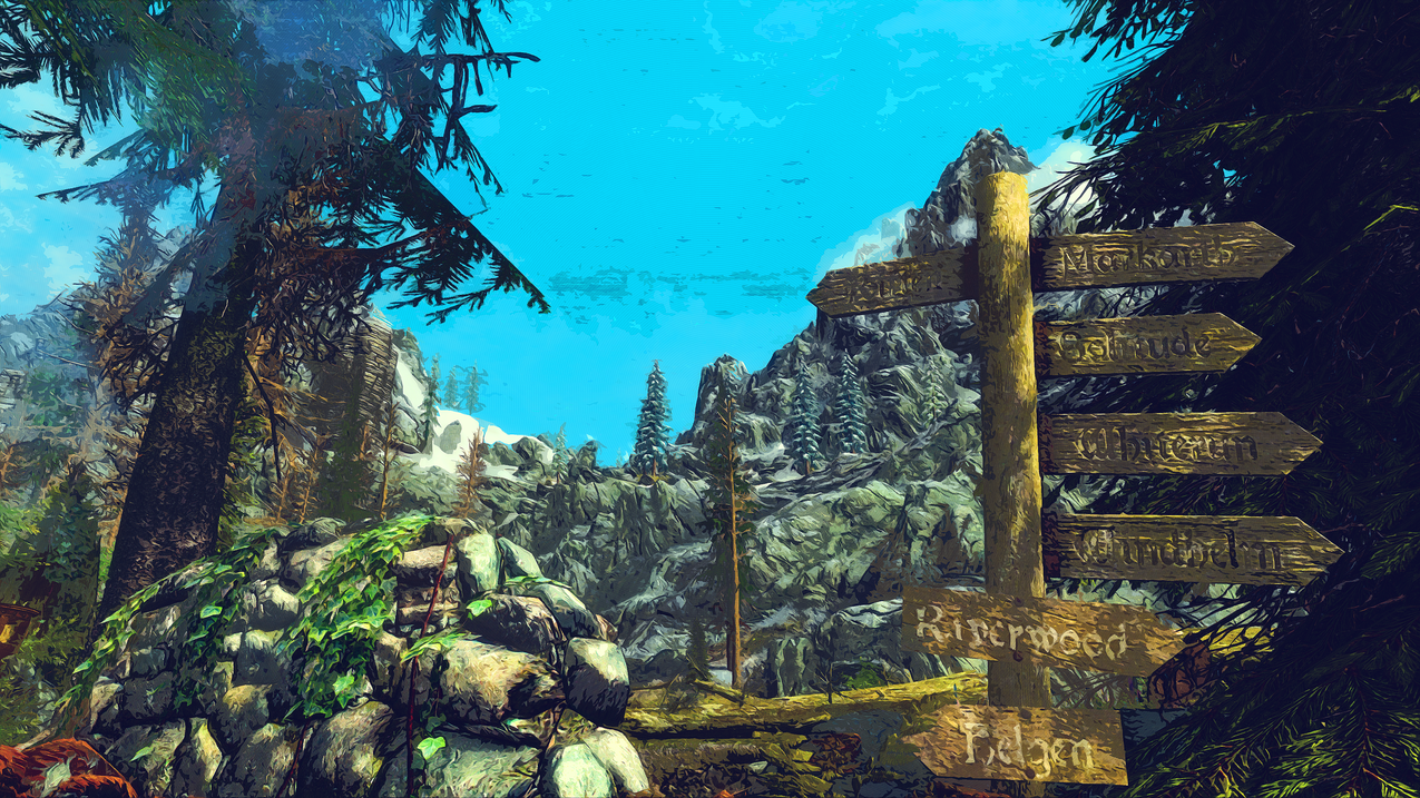 天际,电子游戏,Tamriel,卡通,PS图象处理软件,五颜六色,四面八方
