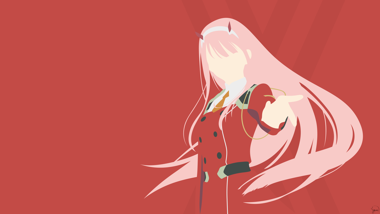 GrimMaPiel17,Pink,DarlingintheFranXX,ZoO2Drimin,Frax,极简主义,简单背景,动画