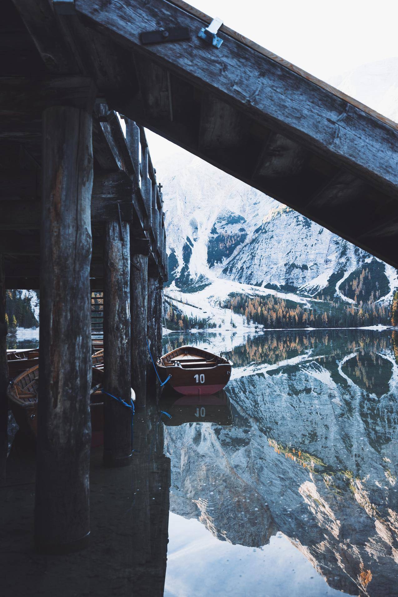 自然,水,船,雪,山,树