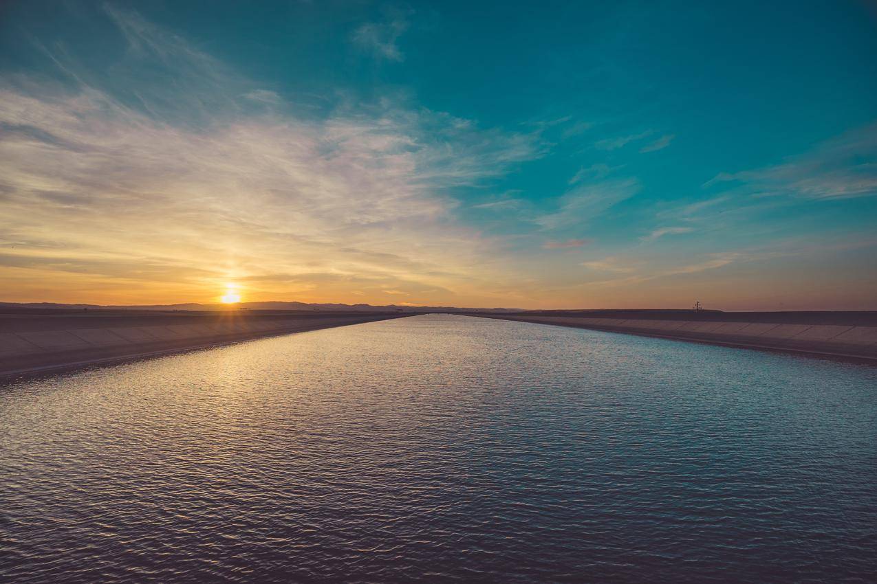 夕阳美景,河流,天空,阳光