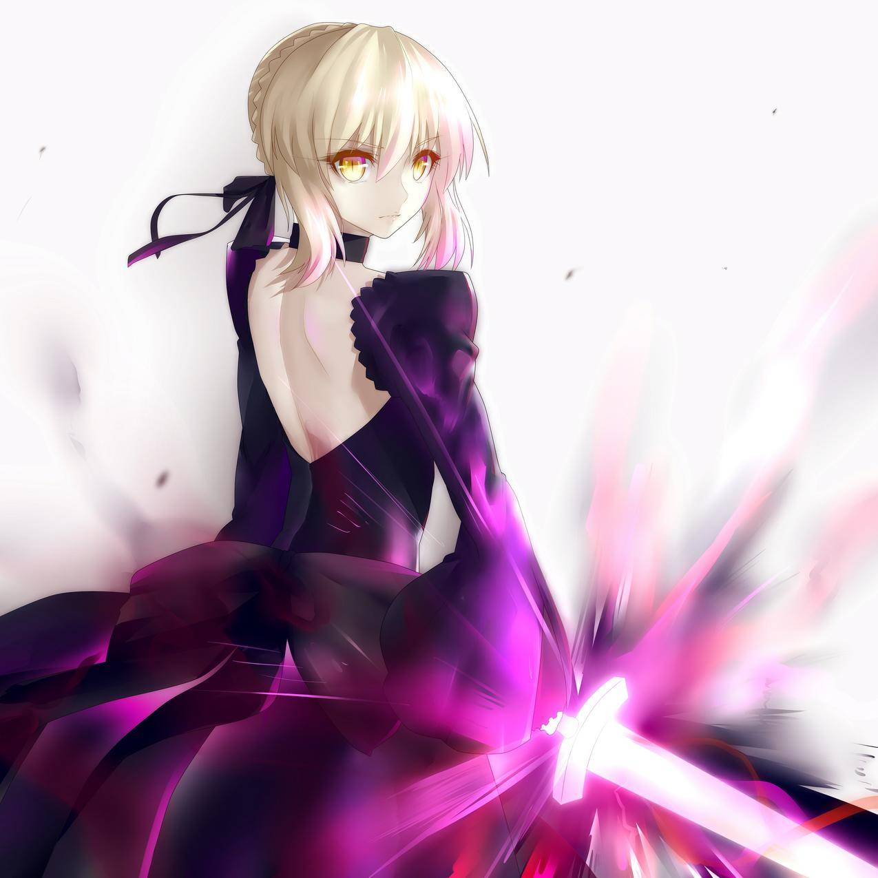 短毛猫,金发碧眼,动漫,动漫,命运/大订单,Saber,SaberAlter,服饰,剑,黄眼睛