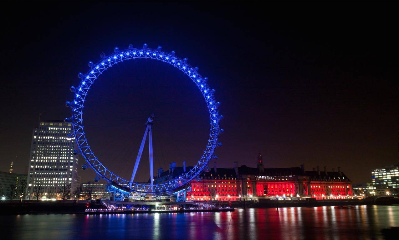 城市,河流,伦敦,多彩,LondonEye,英国