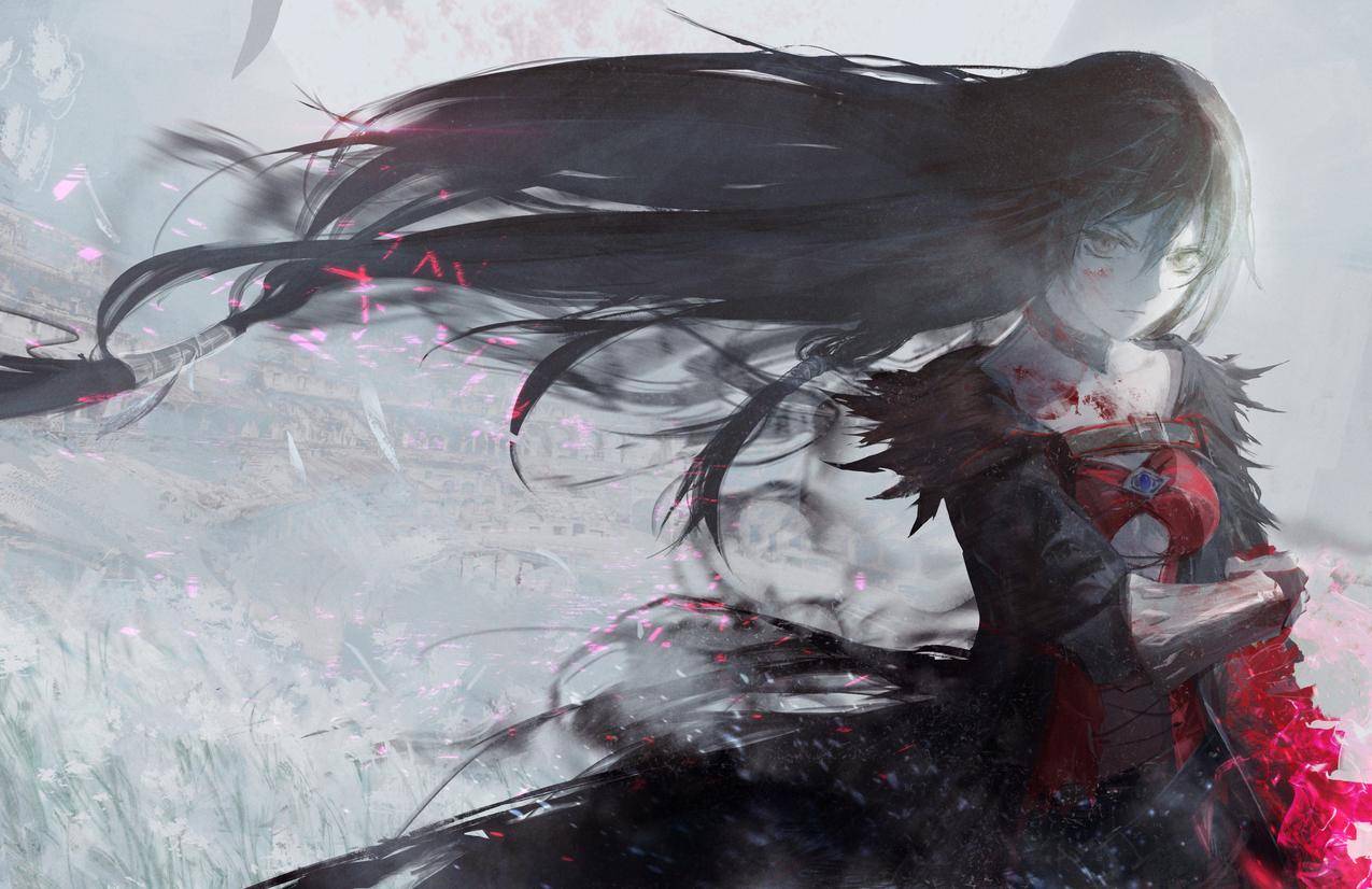 长毛,动漫,动漫,VelvetCrowe,血,连衣裙,斗篷,黑发,TalesofSeries