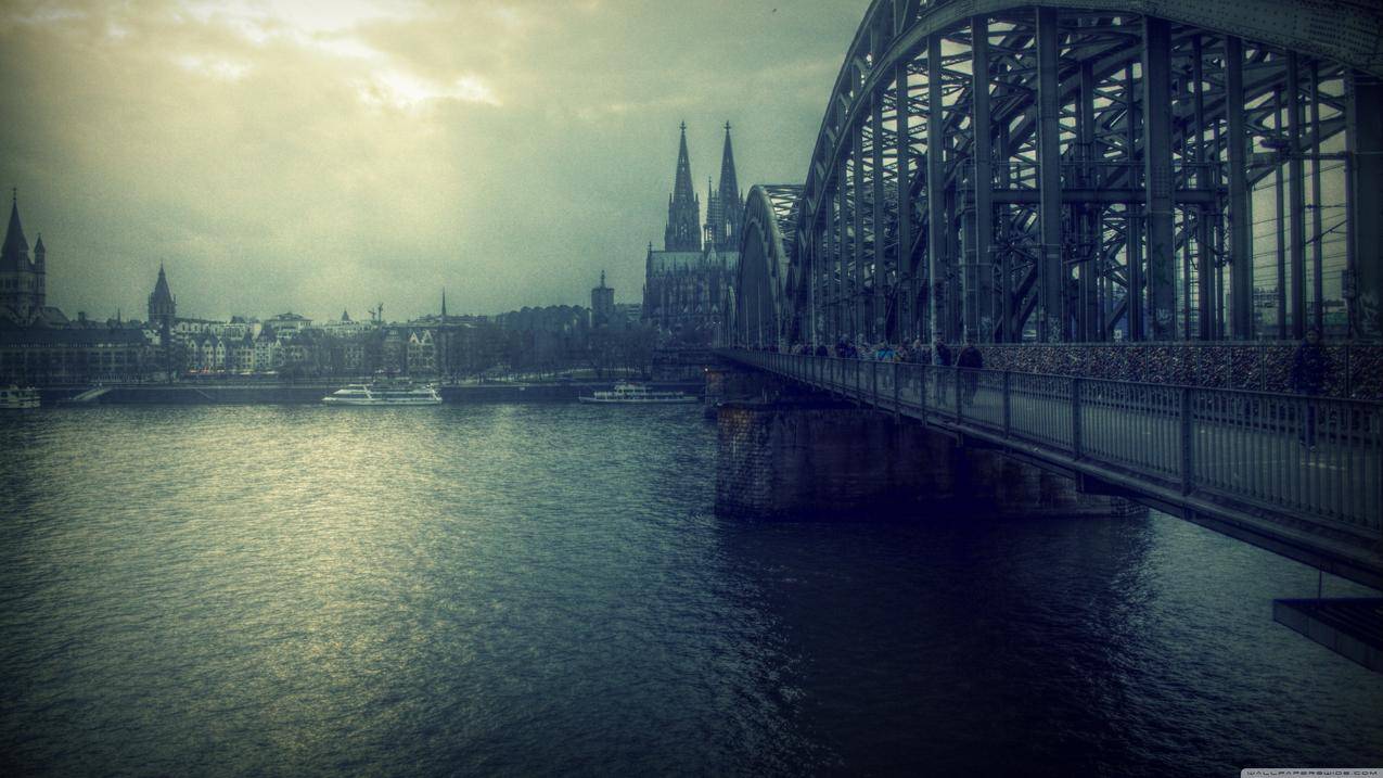 大桥,Cologne,科罗拉多大教堂,德国,河流