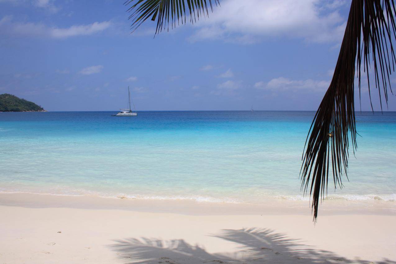 海滩,热带,天空,大海,小船