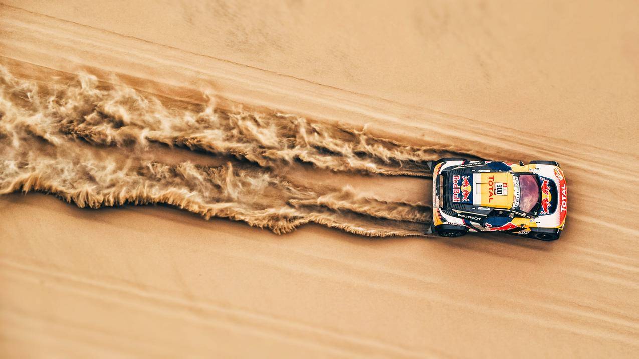 拉力赛,沙漠,沙,汽车,车辆,DakarRally,空中,aerialview
