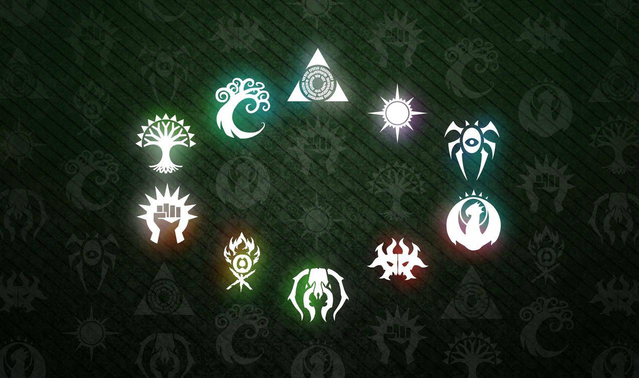 符号,树,火,龙,骷髅,魔术,聚会,Golgari,西米克,Orzhov,阿佐里厄斯,Selesnya,鲍罗斯,拉克多斯,格鲁,Dimir,Izzet,行会