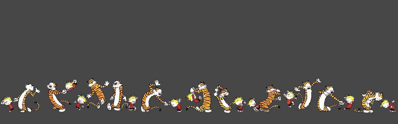 CalvinandHobbes,漫画,极简主义,双重监视器,多重显示,舞蹈