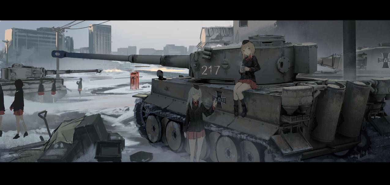 动画,动画,女妖,TigerI,坦克,ItsumiErika