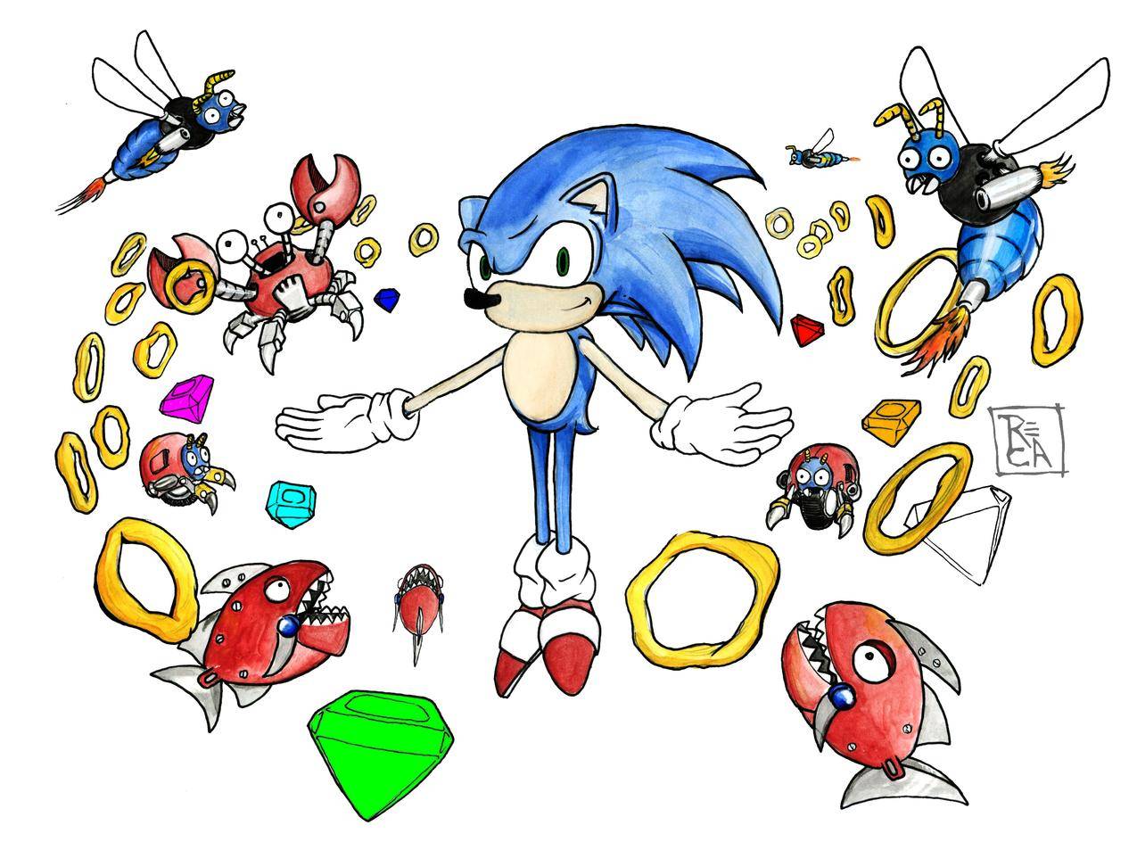 FANART,插图,绘画,SonictheHedgehog,视频游戏,塞加