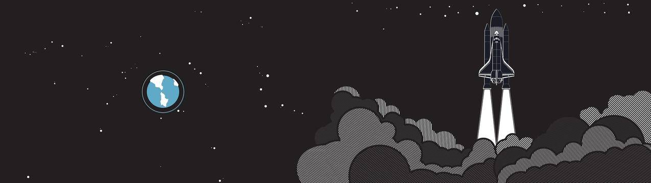 太空,地球,火箭,星星,宇宙飞船,极简主义,布莱克