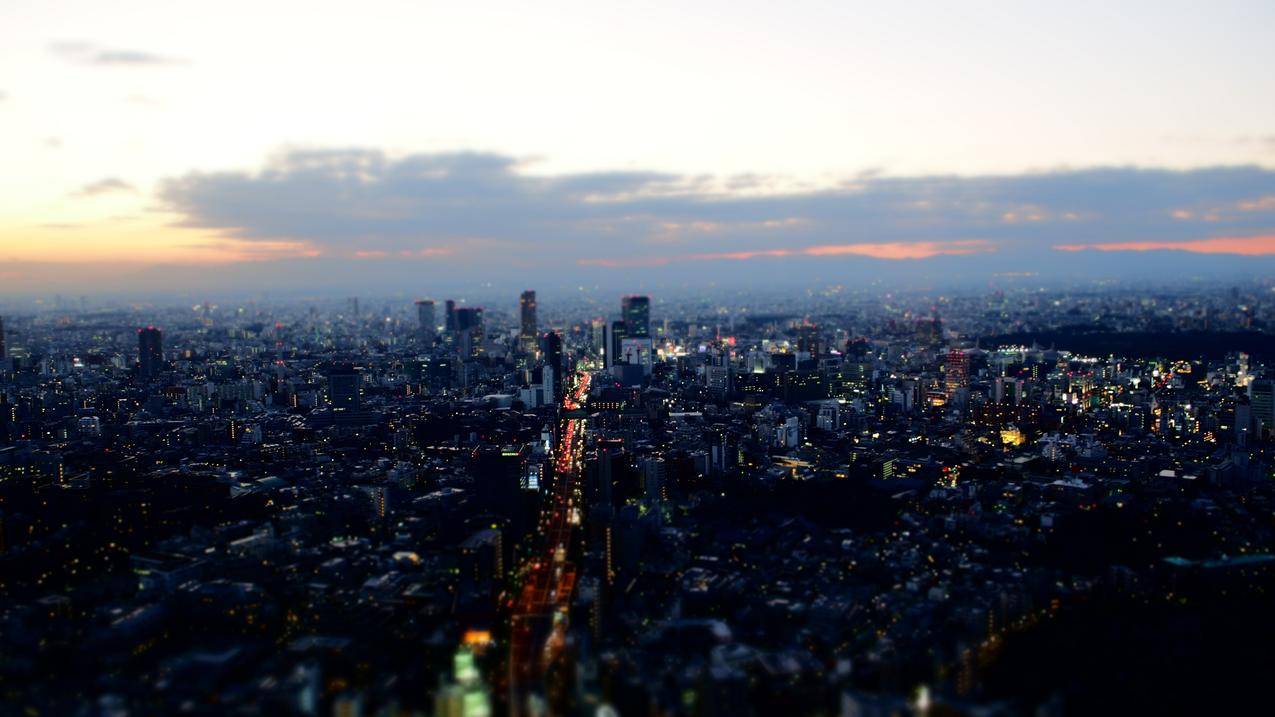 东京,日本,城市,倾斜