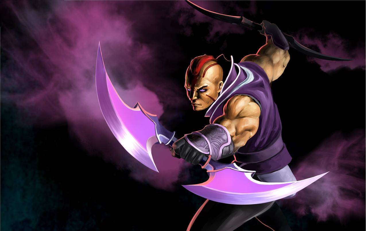 玛吉娜,英雄,古代防御,守卫遗迹,DOTA2,剑,肌肉,紫色