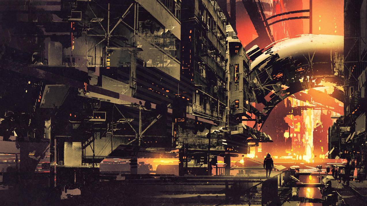 艺术品,futuristiccity,庞克,网络,科幻,digitalart,概念设计,fantasyart,同人画,城市景观,城市