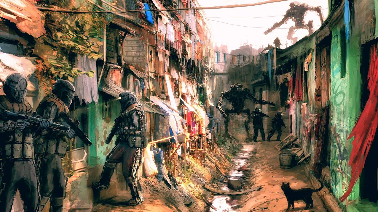 艺术品,futuristiccity,庞克,网络,科幻,digitalart,概念设计,fantasyart,同人画,城市,城市景观,城市