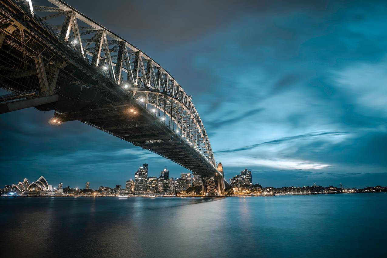 城市,水,城市灯光,云彩,桥梁,悉尼,悉尼港,SydneyHarbourBridge