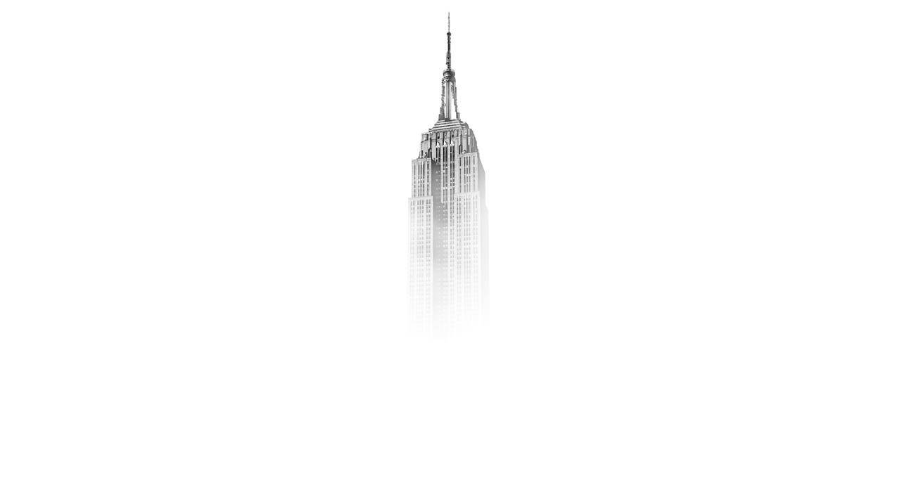 帝国大厦,纽约城,白色背景,渐变,建筑,摩天楼,单色,薄雾