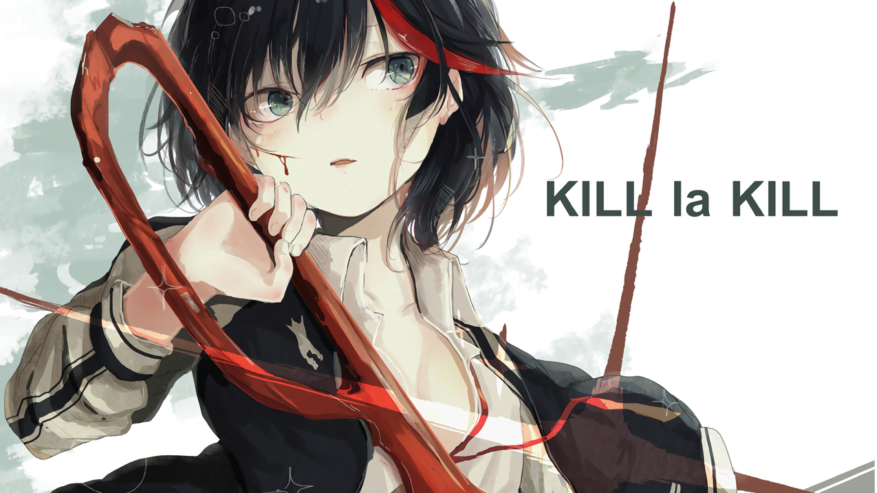 白皮书,黑发,动漫,动画,KilllaKill,MatoiRyuuko,白色背景