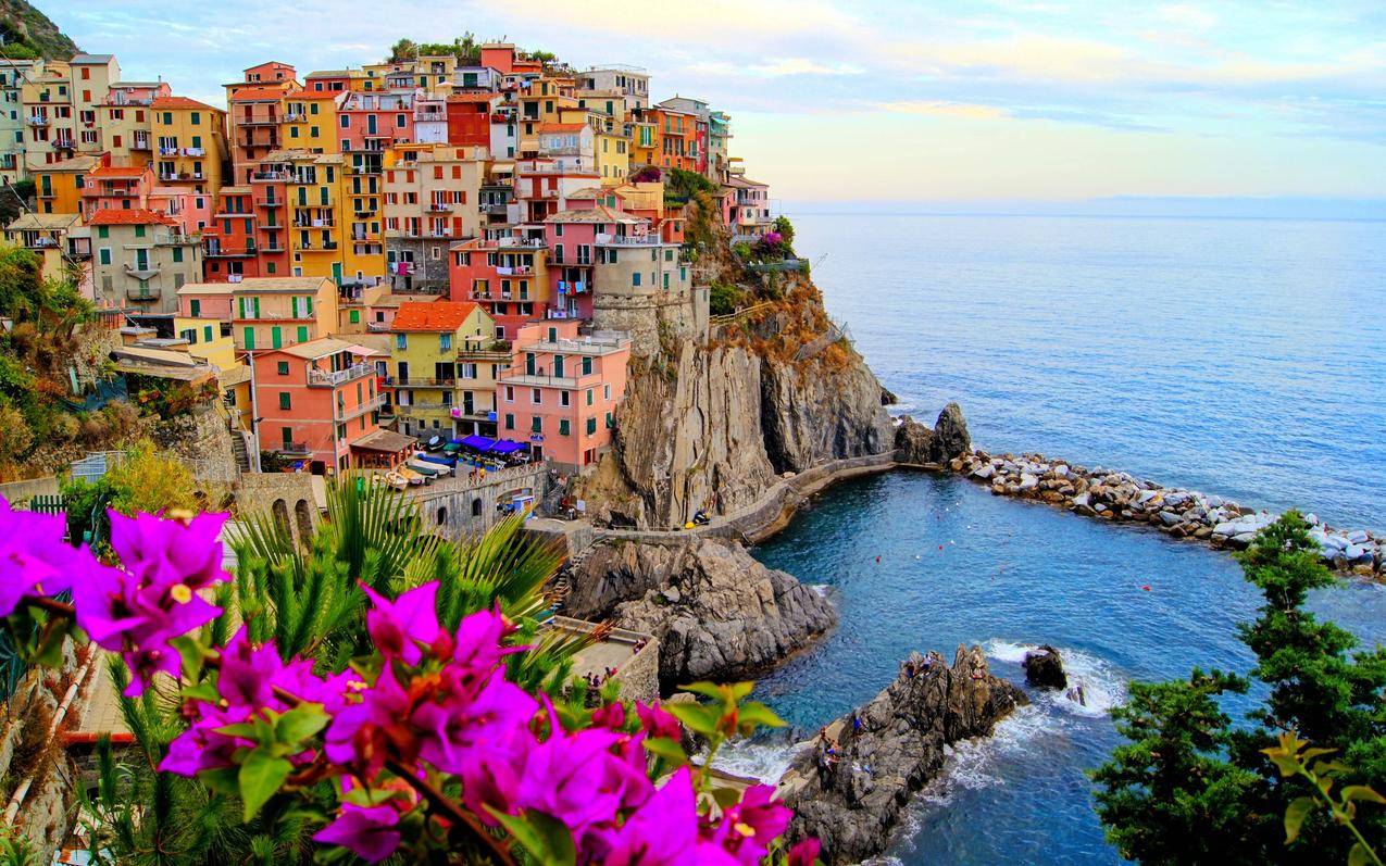 意大利,风景,城市,房子,建筑,色彩,水,Manarola