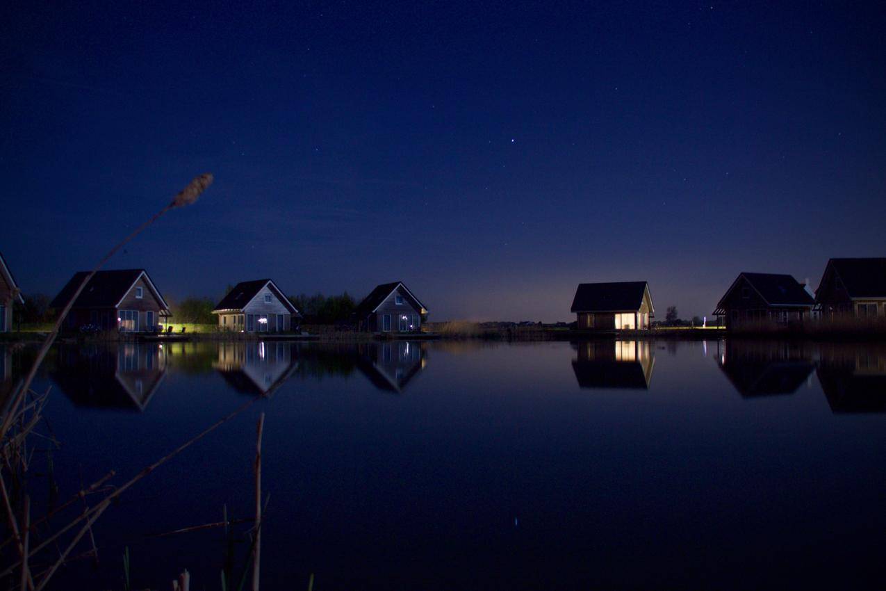 湖,水,星光,黑夜