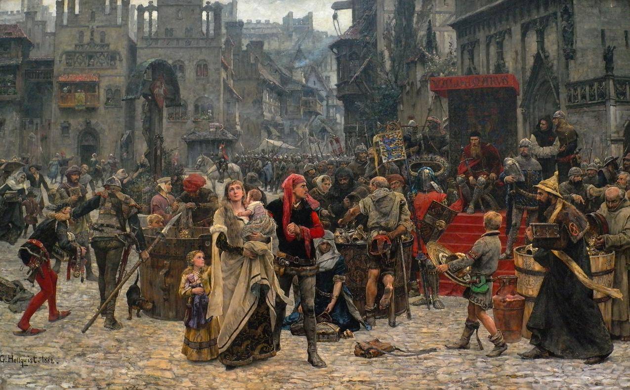 瓦尔德马拉特达格,CarlGustafHellqvist,绘画,Visby,中世纪,历史,瑞典博物馆