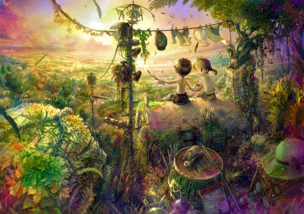 儿童,数字艺术,多彩,幻想艺术