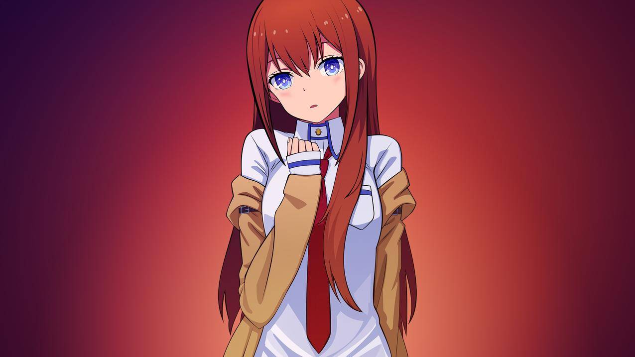 红发,Steins,门,梯度,MakiseKurisu,动画,动画,领带