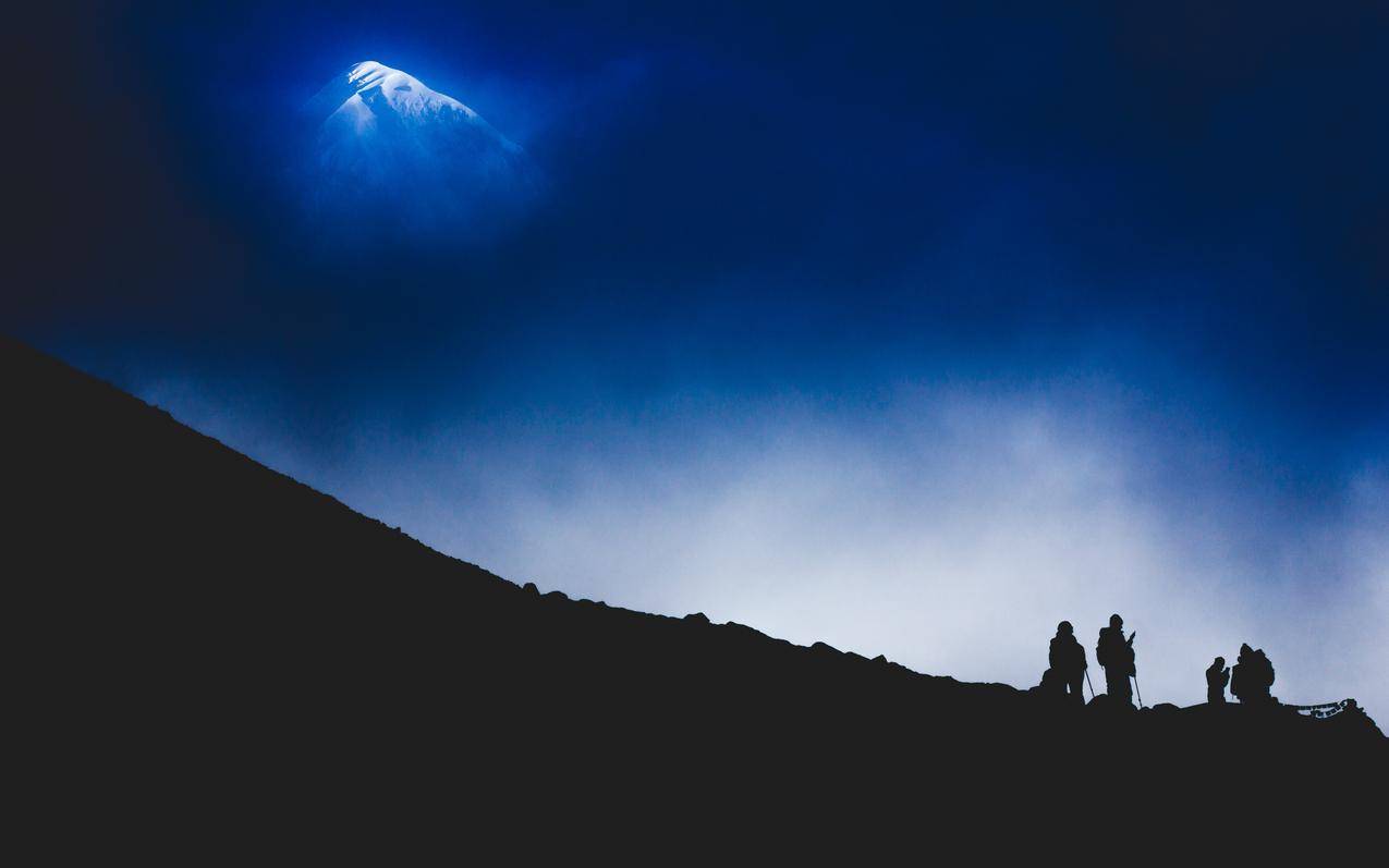 人,西奥多伦德奎斯特,自然,风景,山脉,雪峰,轮廓,云雾,黑暗,尼泊尔,Himalayas,岩石,攀岩