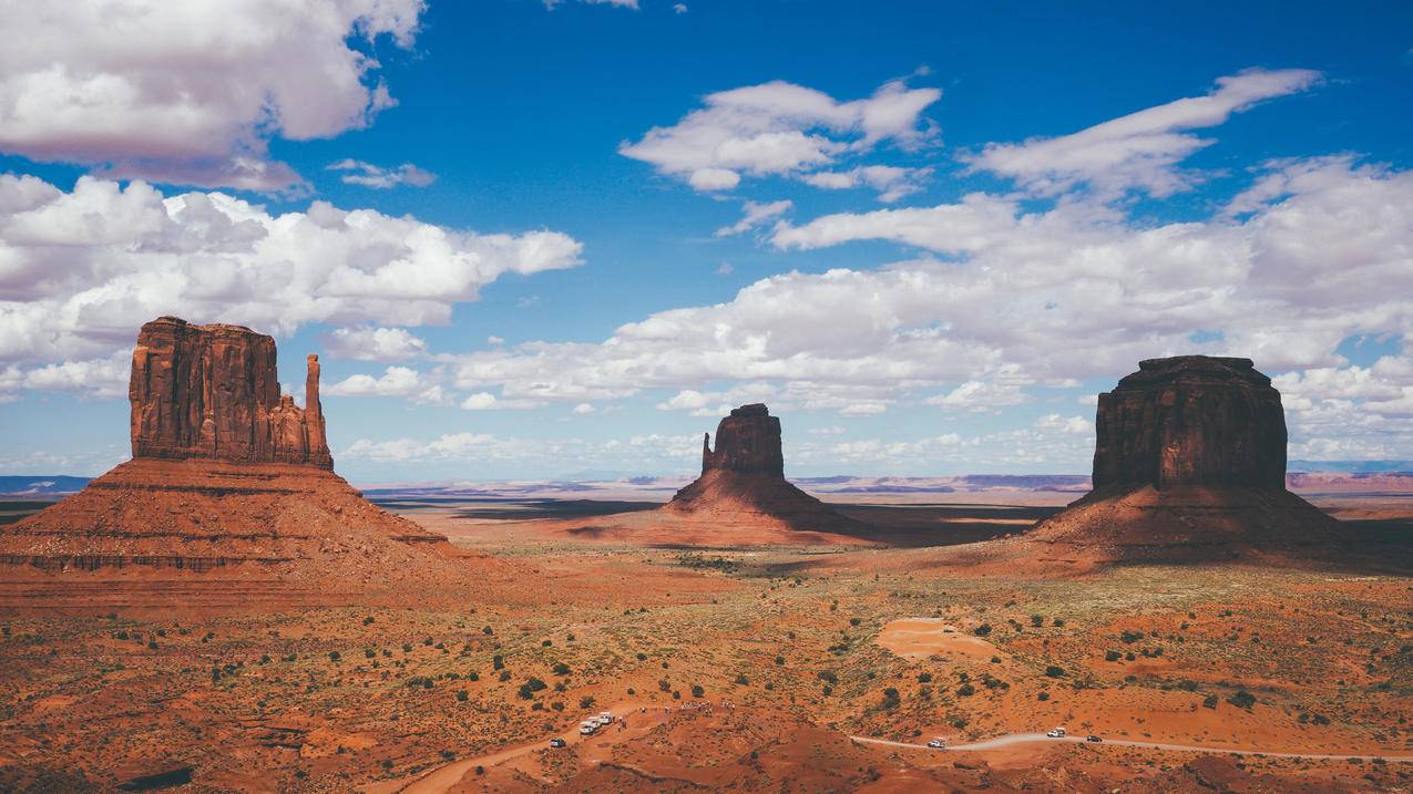 景观,沙漠,MonumentValley,阴影,地平线