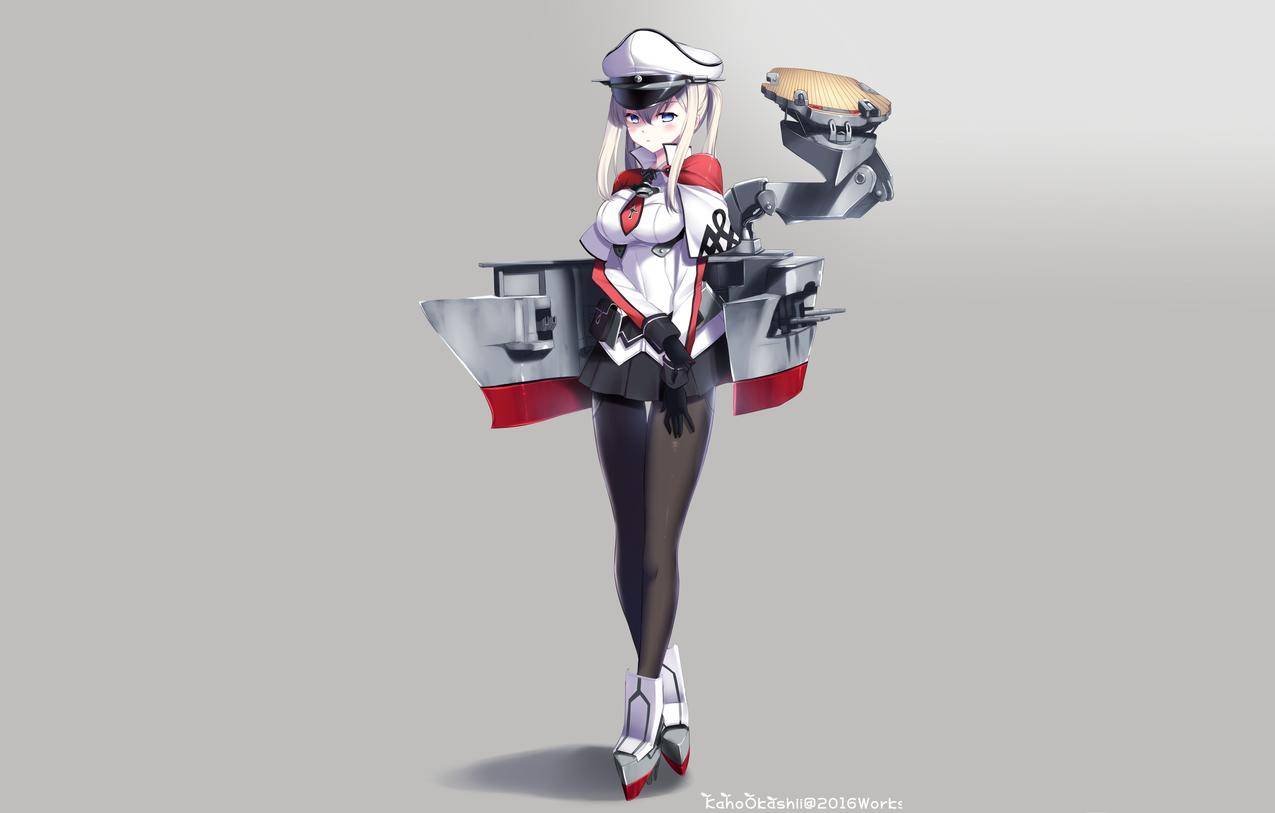 长毛,动漫,动漫,KantaiCollection,GrafZeppelin,坎科尔,帽子,领带,制服,裙子,手套