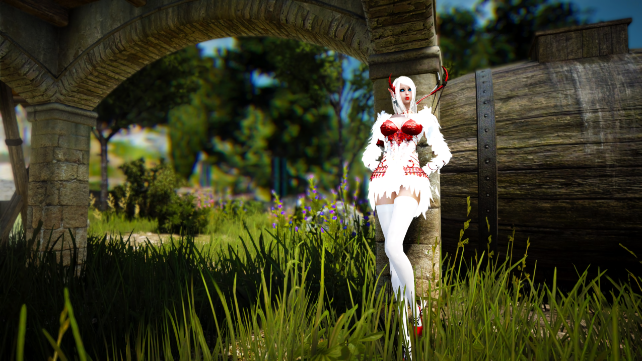 蓝眼睛,口红,腿,BlackDesert,黑死病在线,MMORPG,弓,长袜,穿孔,PiercedLips,羽毛,深部