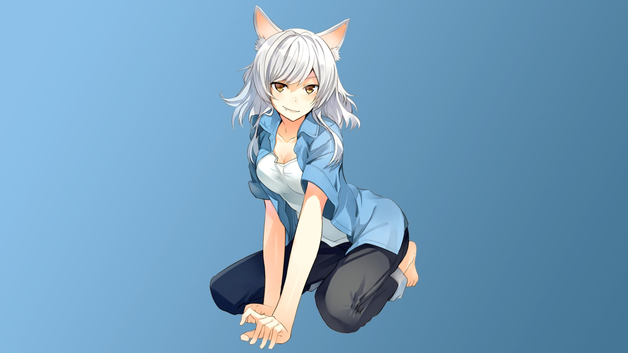 catgirl,cleavage,MonogatariSeries