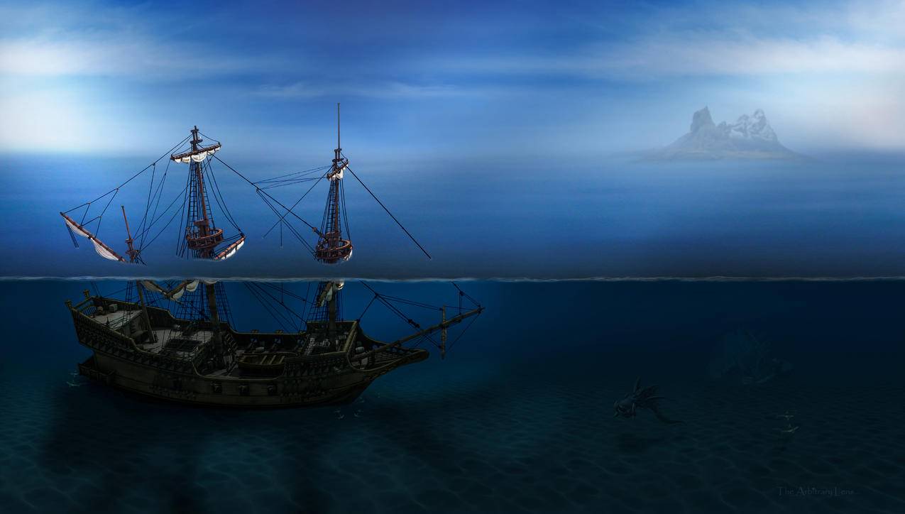 海盗,船舶,船,Pirateship,海,蓝色,水,极简主义,帆船,级帆船,岛