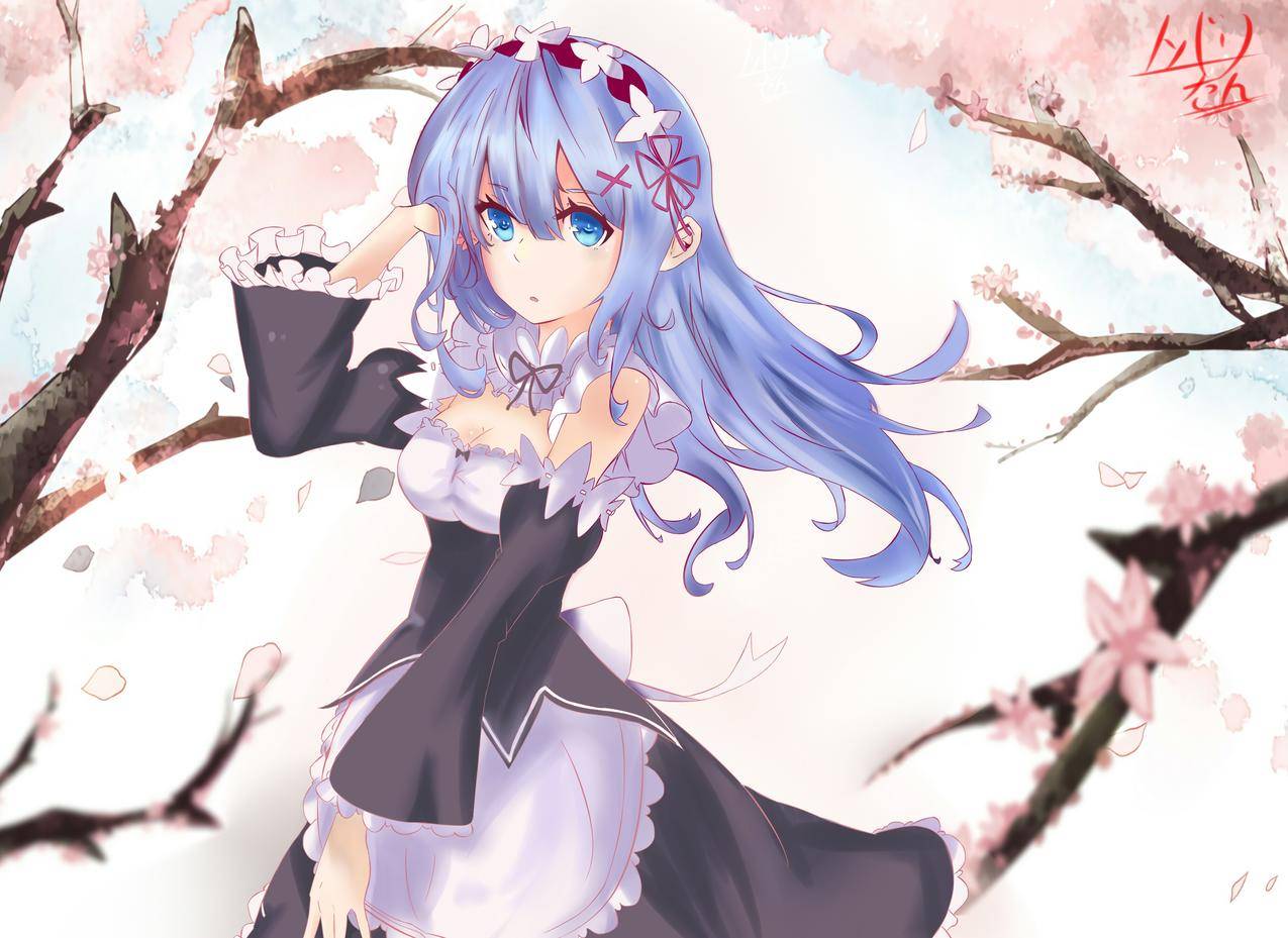 长毛,蓝头发,蓝眼睛,动漫,动漫,Re:ZooCalaAajimeRueSeKaieikSuSu,REMRe:Zo,Tun衫,MaID
