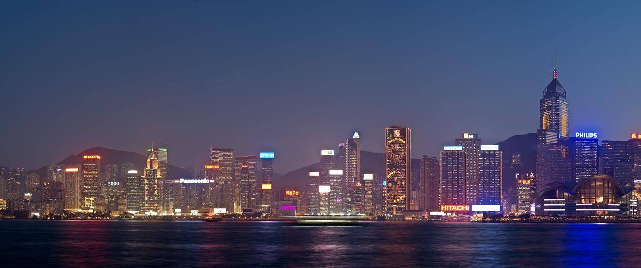 水,城市,霓虹灯,天空