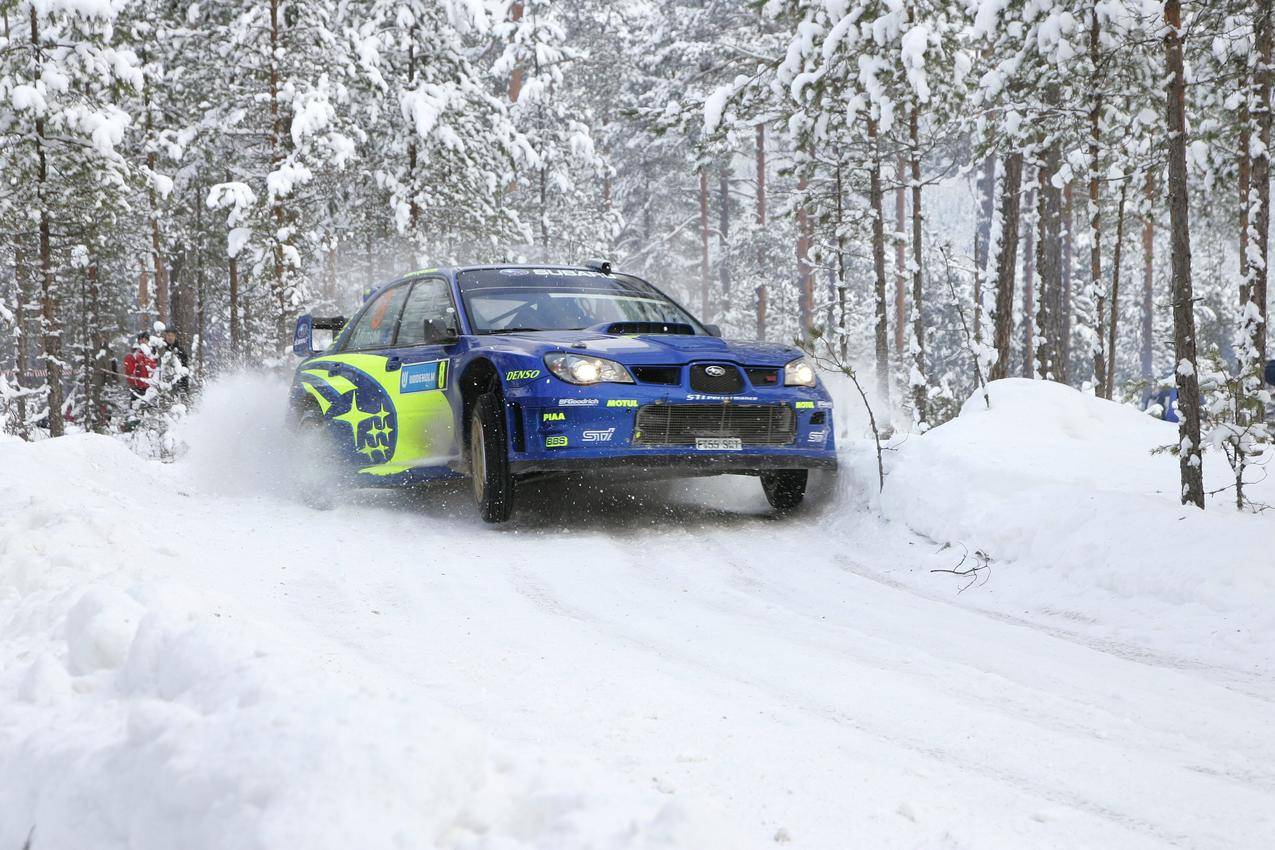 斯巴鲁WRC的rallycars,雪,森林,subaruimprezawrxsti,车辆