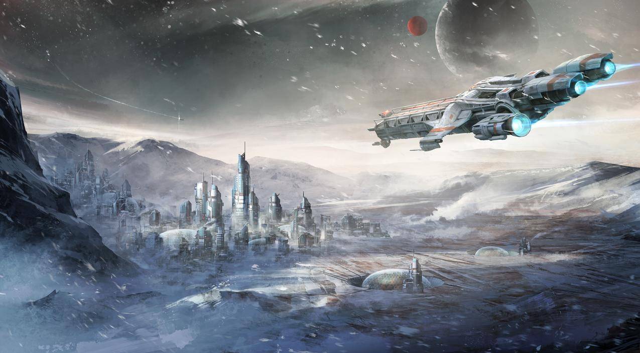 StarCitizen,雪,宇宙飞船,数字艺术,城市风光,视频游戏
