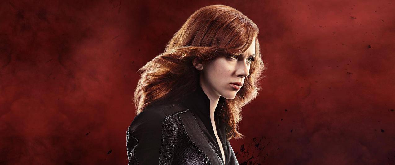 ScarlettJohansson,女演员,红头发,女人,黑寡妇,红背景,复仇者