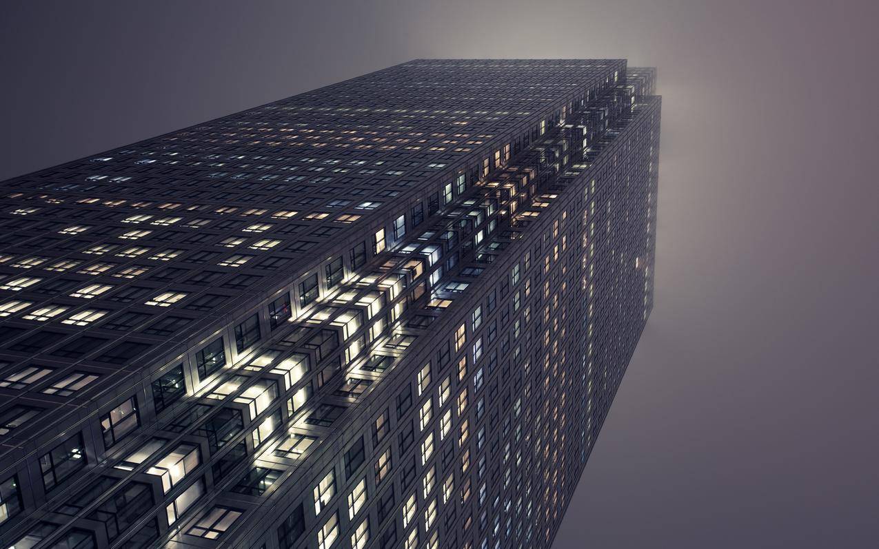 摩天楼,夜景,城市,建筑,建筑
