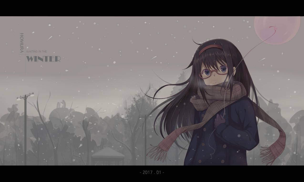动漫,animegirls,AkemiHomura,MahouShoujoMadokaMagica,冬天