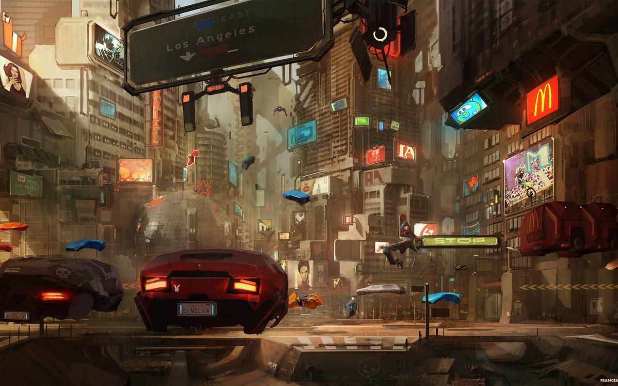 digitalart,futuristiccity,汽车,fantasyart,科幻,庞克,城市景观,艺术品