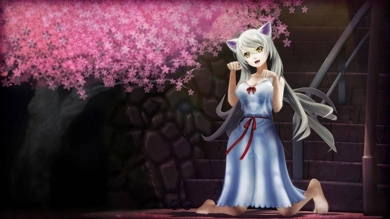 catgirl,cleavage,MonogatariSeries