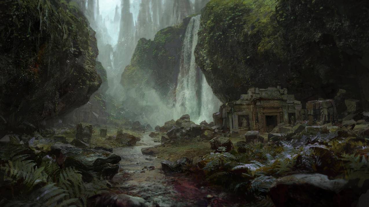 pathofexile,digitalart,videogames遗迹,瀑布,