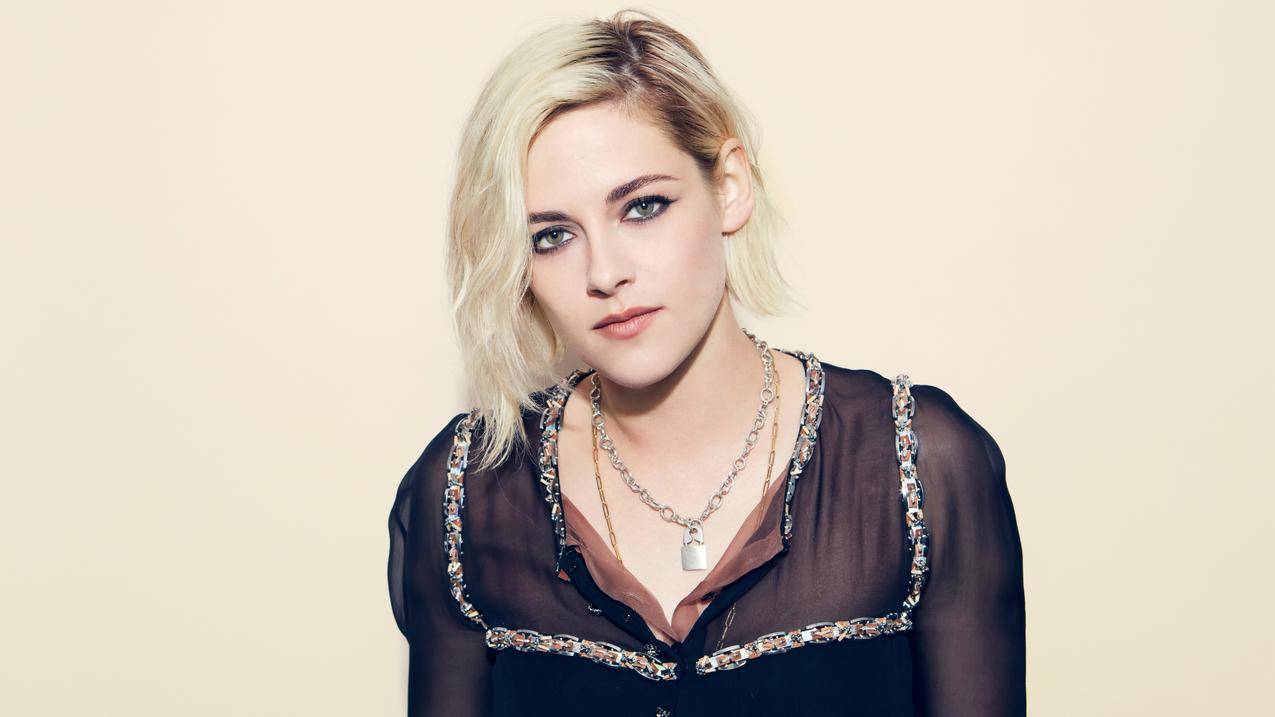 女人,名人,KristenStewart,女演员,金发美女,项链,化妆,肖像,简单背景